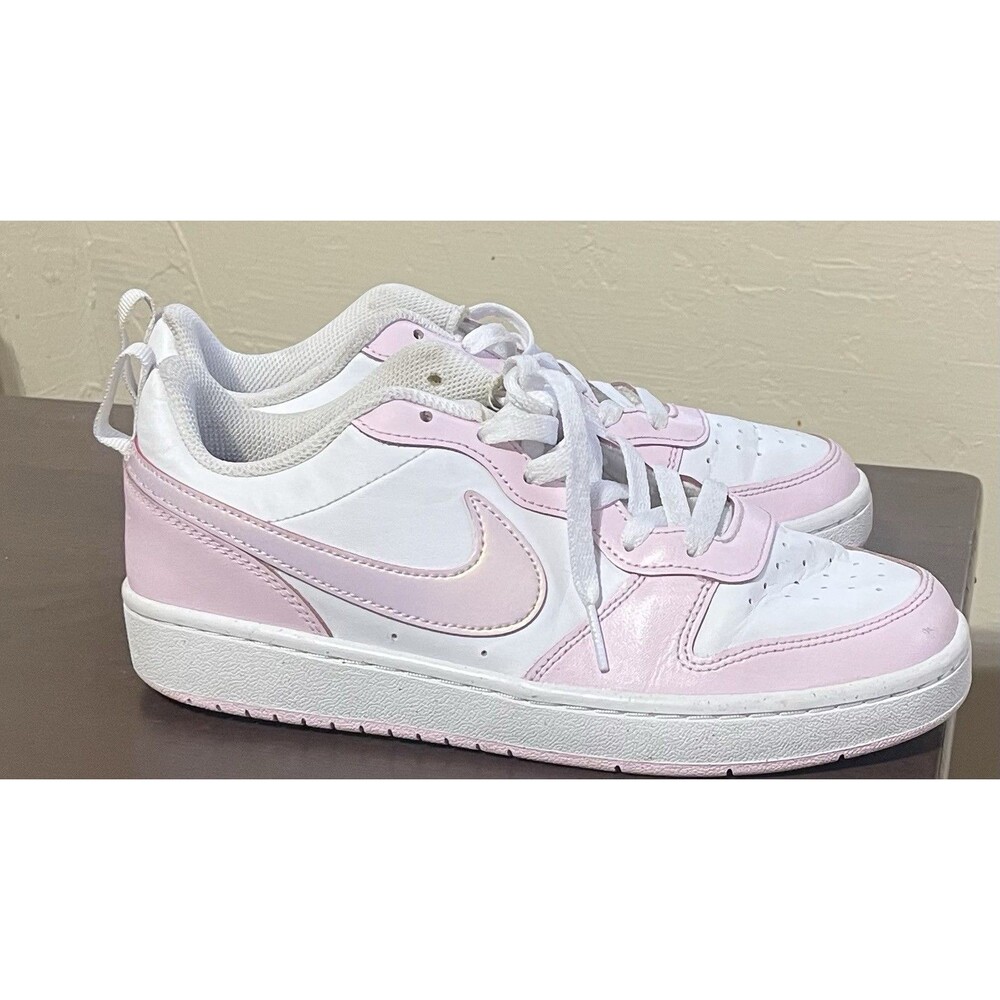 Nike Court Borough Low 2 SE (Big Kids/Grade School) Size 6.5Y White/Pink Foam